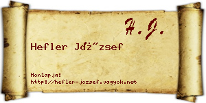 Hefler József névjegykártya